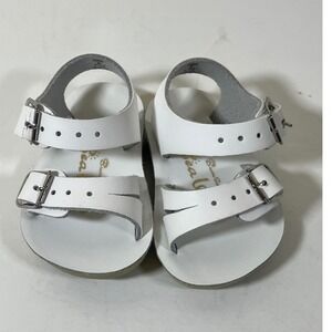 NWOT Sea Leather‎ Sandals White Adjustable Buckle Straps Baby Shoes - Size 0